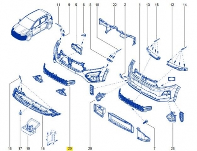 Dacia Logan 3 Ön Tampon Alt Izgara 622548046R