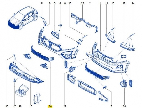 Dacia Logan 3 Ön Tampon Alt Izgara 622548046R